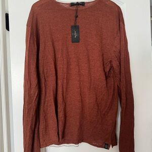 🔥 NWT RAG & BONE 🔥 Rust Long Sleeve Tee